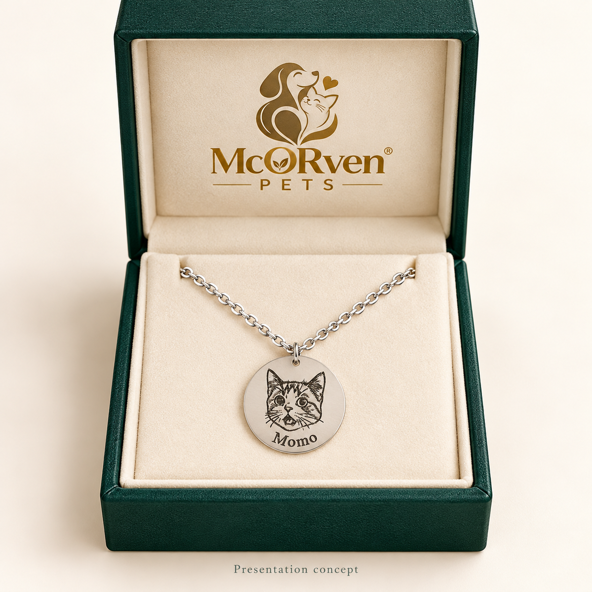 McORven Pets Portrait Keepsake Necklace
